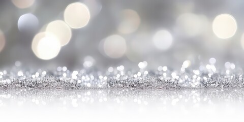 Sparkling Silver Glitter Background