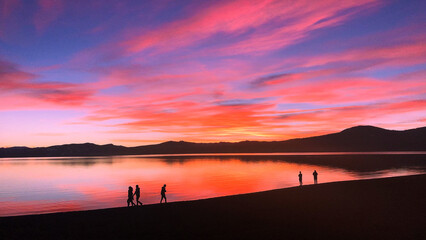 sunset on the lake
