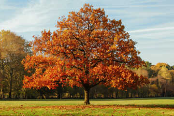Majestic Oak Tree in Autumn Splendor 