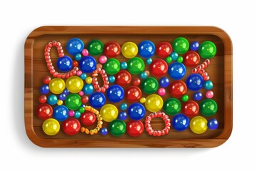 A decorative serving tray perfect for Juneteenth celebrations, featuring the holiday name spelled out in colorful beads. Ideal for serving appetizers, desserts, or drinks at your festive gathering.