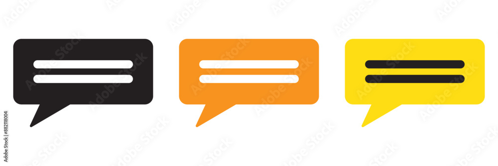 Poster comment line icon set. talk speech message bubble vector icon. feedback icon. conversation icon for 