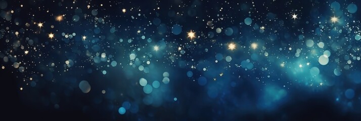Obraz premium Sparkling Blue Night Sky with Twinkling Lights