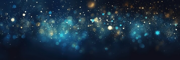 Fototapeta premium Abstract Blue and Gold Bokeh Background