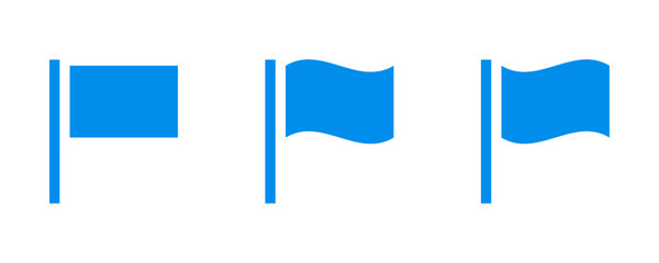 Blue flag icon set