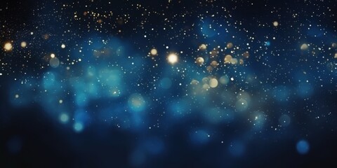 Obraz premium Abstract Blue and Gold Bokeh Background