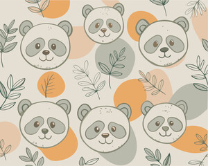 cute panda seamless pattern v6