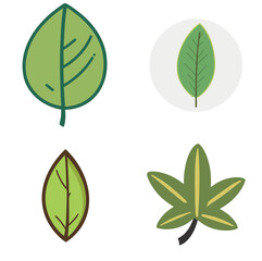 small cute minimalist green leaves  - IA generativa