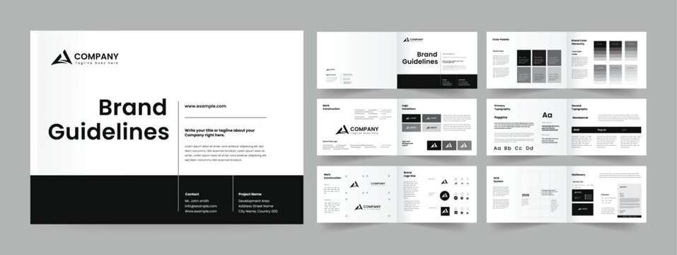 minimalist brand guideline template layout design creative brand guideline