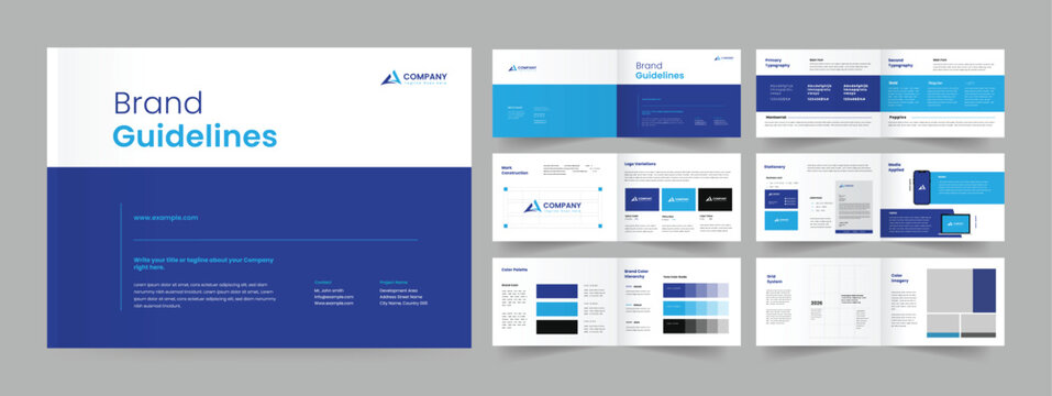 brand guideline template and guide brochure design