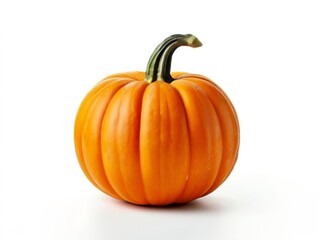 Obraz premium Autumnal orange pumpkins isolated on white background. AI generation. 