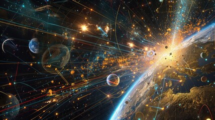 Artistic visualization of an entire year's celestial events in a single image,