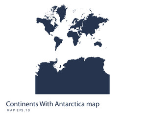 Continents With Antarctica map