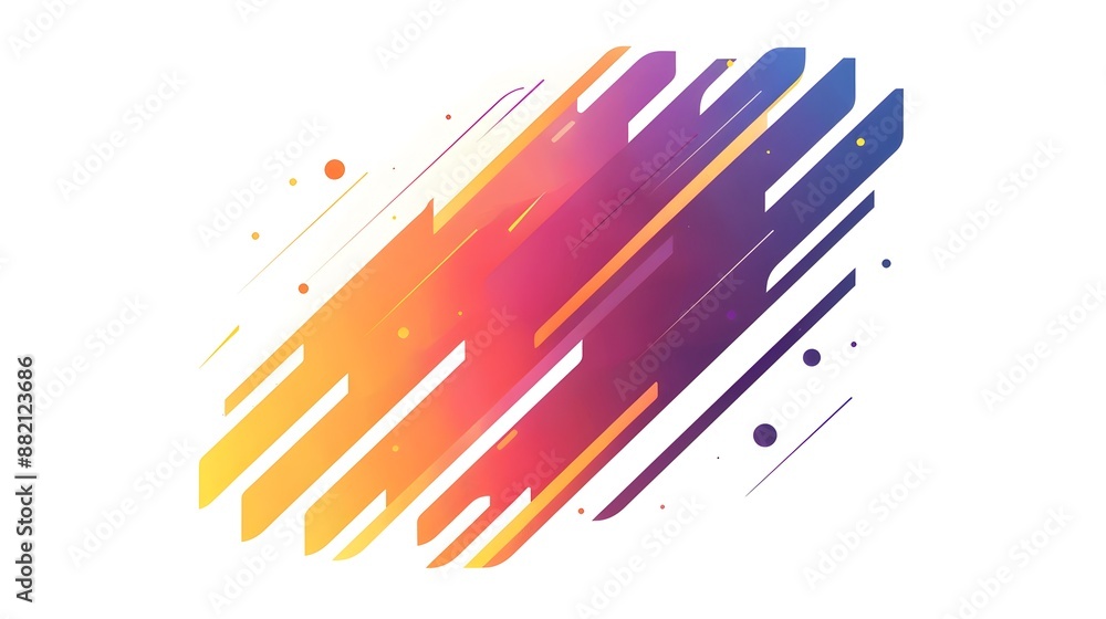 Poster vibrant abstract digital art with dynamic gradient shapes and motion elements
