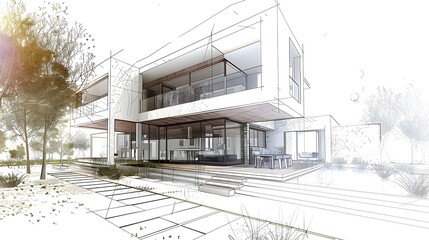 Stunning Modern Architectural Villa with Geometric Design and Glass Facade