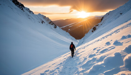 Snowfield Unknowns in Cloudy Winter: The Pathfinder's Passage Immersed in Landslide
