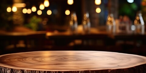Fototapeta premium Wooden Tabletop with Blurred Background