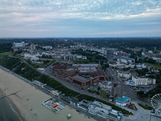 Bournemouth Beach Sea Front aerial view