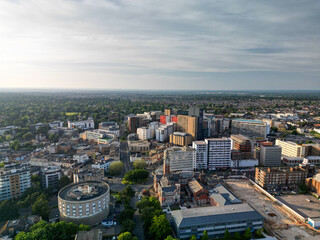 Bournemouth City Aerial View Drone Shot