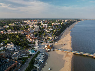 Aerial view of Bournemouth Pier and Beach area Dorset