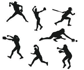 Softball Player Bundle with Softball Custome Eps Design for Cricuts and Silhouettes