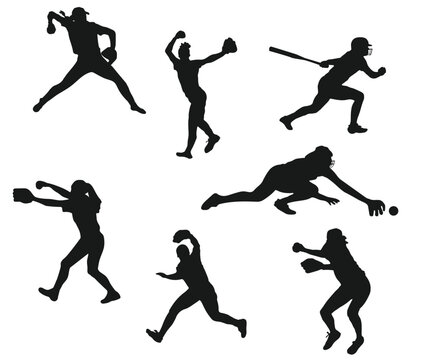 Softball Player Bundle with Softball Custome Eps Design for Cricuts and Silhouettes