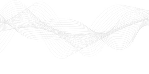 White wave curve lines banner background design. Abstract soft wave lines dynamic flowing gray light isolated background. Vector Illustration of the gray pattern of lines. Black stripes on white .