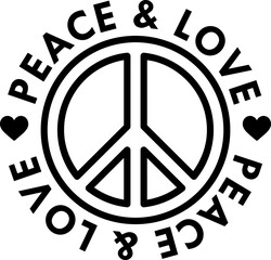 Peace and Love Sign Graphic 
