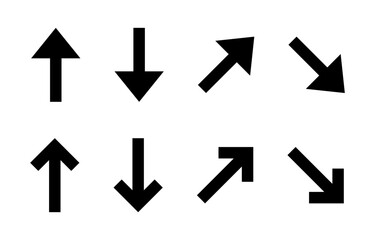 Up and down arrow icon set in generic style. Upward and downward sign symbol