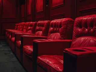 Obraz premium Theater Red Leather Seats