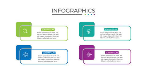 Timeline infographic design element and number options. Business concept with 4 steps.