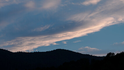 Mountain landscape with dramatic clouds