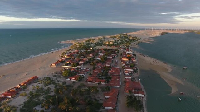 Aerial view of Galos Village, Galinhos Peninsula - Galinhos, Rio Grande do Norte, Brazil