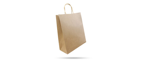 empty paper shopping bags isolated on white