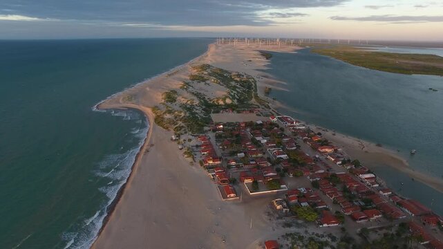 Aerial view of Galos Village, Galinhos Peninsula - Galinhos, Rio Grande do Norte, Brazil