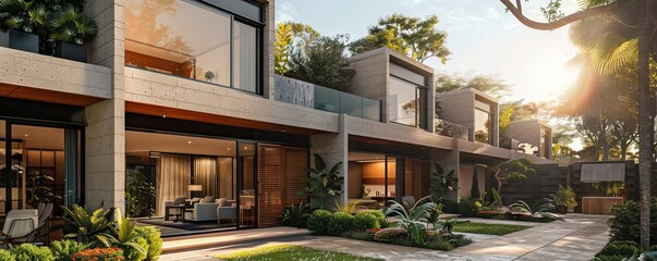 Obraz premium Urban townhouse with contemporary design.