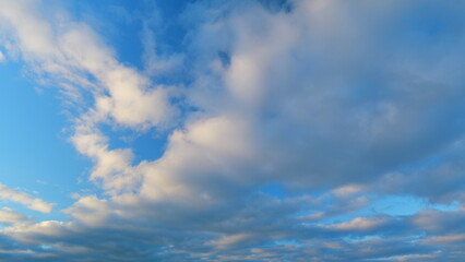 Obraz premium Evening sky at sunset in different shades. Beautiful romantic and colorful sky with brightly gradient color. Timelapse.
