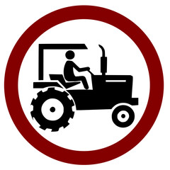 No tractor sign