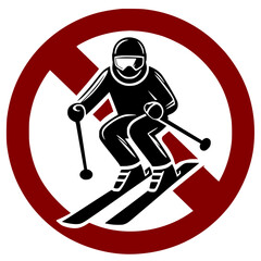 No skiing is allowed sign