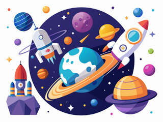  A Comprehensive Guide for Space Enthusiasts and Researchers, Space exploration, space launch, space for your text, fish in the sea, rocket in space