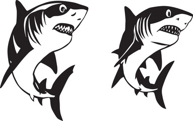 Fototapeta premium Art & Illustration, vector art of shark. ai generated.