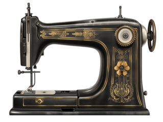 vintage sewing machine isolated, old sewing machine, antique sew machine