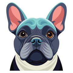 French Bulldog logo icon vector style Clipart Illustration with white background
