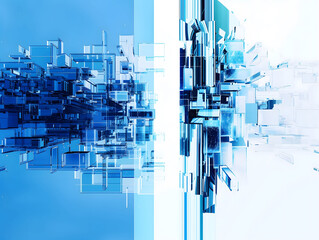 abstract contemporary art illustration artwork background, modern city building scene