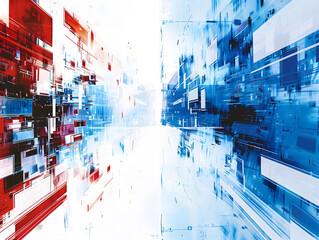 abstract contemporary art illustration artwork background, modern city building scene