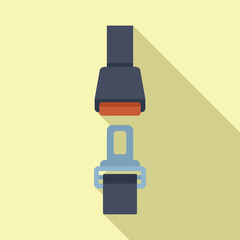 Illustration of a closed seat belt buckle, emphasizing the importance of safety during travel