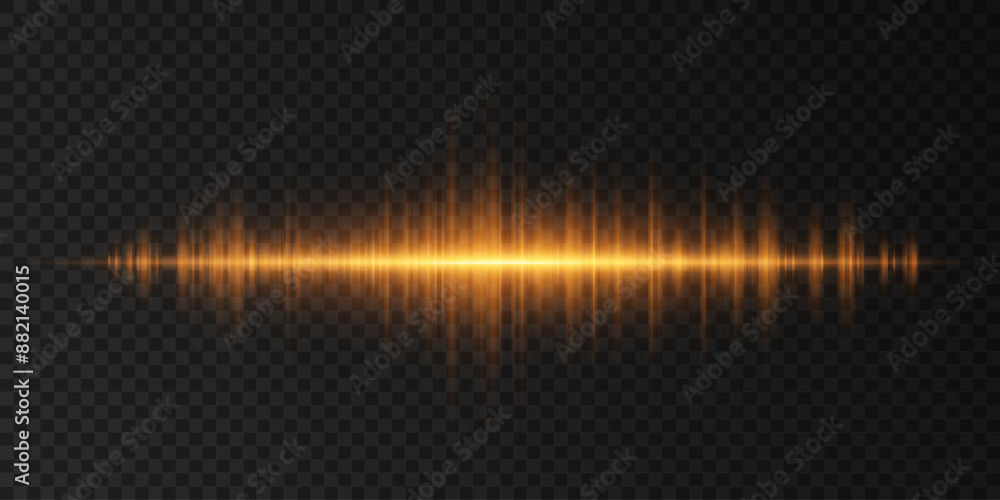 Poster glowing vibrations isolated on a dark transparent background. voice vibration. abstract light effect