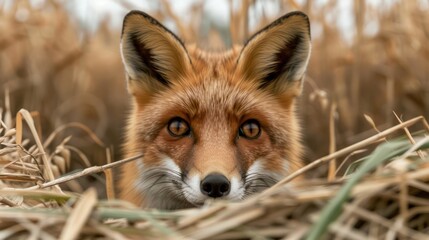 Fototapeta premium The Unlikely Bond A Tamed Red Fox as a Domesticated Pet, Loyal Companion, Adorable, Wildlife, Friendly, Unique, Unusual, Pet, Domesticated, Fox, Animal, Nature, Wild, Cuddle, Playful, Smart