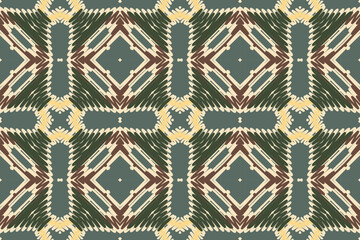 Fabric ikat seamless pattern geometric ethnic traditional embroidery style. Design for background carpet wallpaper clothing wrapping Batik fabric illus.