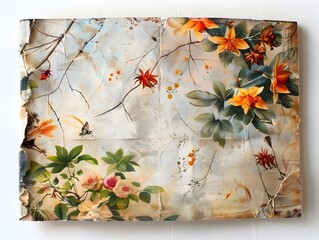 Vibrant Salvia Binder with Colorful Floral Patterns and Vintage Botanical Aesthetics