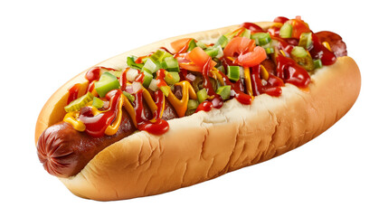 hot dog isolated on white background, clipping path, full depth of field